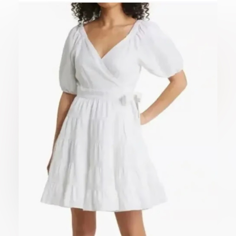 Lilly Pulitzer Iralee Short Sleeve Linen Dress in Resort White size 6